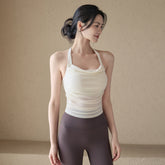 One-piece mesh breathable sexy backless slimming halterneck running training gym bra