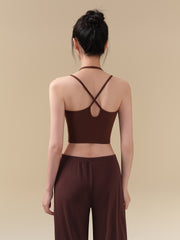 Double shoulder strap beautiful back shockproof yoga suit vest