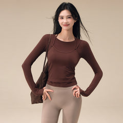Fall and winter layered Pilates training two-piece set