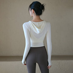 Hooded cross slimming comfort sports T-shirt
