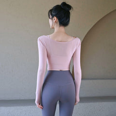 New sexy mesh back yoga top