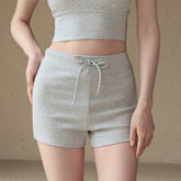 Nude, Breathable, Drawstring running training three-point pants
