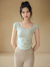 Nude thin yoga short-sleeved T-shirt