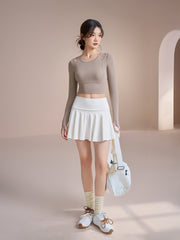 Skin-friendly high-elastic cut-out sports long sleeves