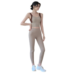 All-in-one contrasting sports Pilates training bra