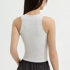 Ribbed crew tie chest pad sports vest