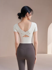 Classic diamond collar professional Pilates short sleeves