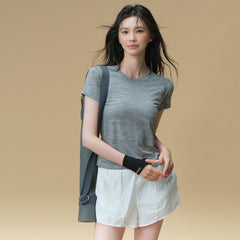 Nude seamless breathable yoga short sleeves