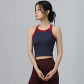 New contrasting high-elasticity shockproof fitness bra