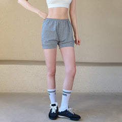 Solid cotton loose-fitting, Breathable stretch three-point shorts
