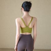 All-in-one skinny and slimming V-shaped back gym bra