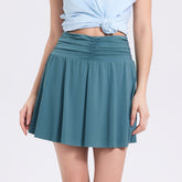 Ballet wind speed dry smocked high-waisted tennis skirt