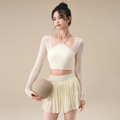 Mesh breathable sports T-shirt with long sleeves