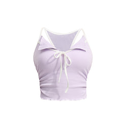 Threaded lapel necklace chest pad I-zigzag vest