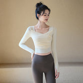 Mesh slim yoga long sleeves