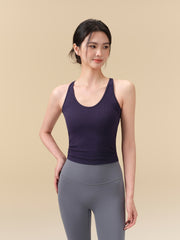 Integrated accessory breast fitness running sports vest
