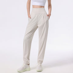 Autumn and winter high-waisted loose slimming fitness trousers