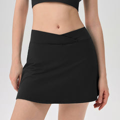 Anti-light fake two-piece tennis yoga skirt