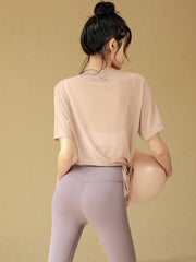 Loose flesh yoga short-sleeved T-shirt