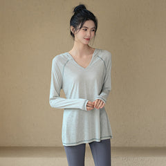 Hooded Loose-Fit Long Sleeve Pullover
