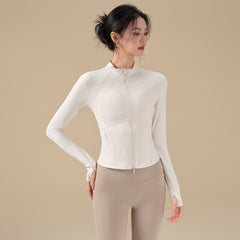 Fall/winter stand-up collar zippered slim jacket