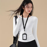 Pleated slim and breathable sports T-shirt