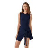 Fake two-piece skinny strappy vest dress