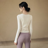 Versatile slimming with chest pad yoga long sleeves