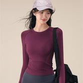 Autumn High Elastic Running Sports T-shirt