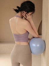 Halterneck underwear slimming shockproof back sports bra