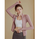 Stand-up collar zip-up quick-drying top