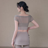 Mesh lightweight, Breathable, Slim slim sports T-shirt with short sleeves
