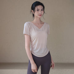 Loose nude feel light and breathable running sports T-shirt short sleeves