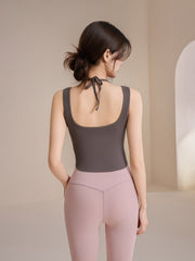Stylish lace-up shockproof yoga suit vest