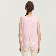 Sleeveless running cover-up with back slit