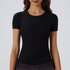 Slim beveled short-sleeved T-shirt