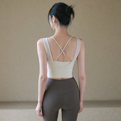 New cross-back all-in-one Pilates fitness bra