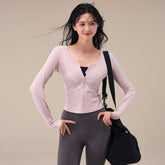 Autumn zippered cardigan slim slimming fitness long-sleeved jacket