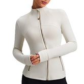 Slimming down the waist with a stand-up collar running sports jacket