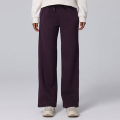 Autumn and winter high-waisted commuting versatility fleece sports wide-leg pants
