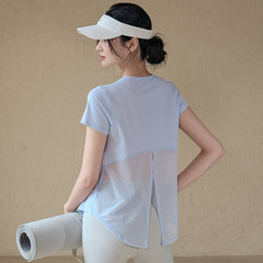 Loose, Casual, Breathable, Thin wear over sports and fitness tops with short sleeves