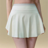 Includes lined anti-shine high-waisted gym skirt