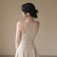 Nude yoga beauty back vest