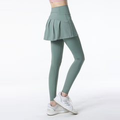 Fake two high-waisted anti-light leggings