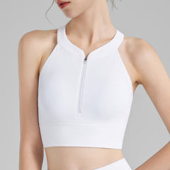 Front zippered shockproof sports bra