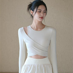 New comfortable running sports yoga suit with chest pad long sleeves