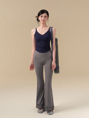 High-elastic nude slimming high-waisted bell-bottoms