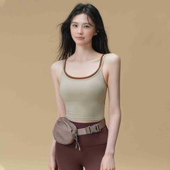 Luxury, Comfortable, Breathable, All-in-one contrasting sports fitness bra