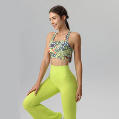 Printed Dopamine High Intensity Slim Sports Yoga Bra