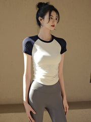 Running training yoga short sleeves